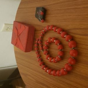 Red costume jewelry set